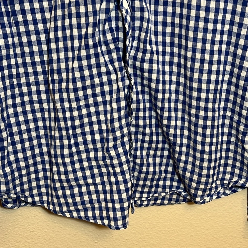 Salt Valley Western Blue Plaid Cotton Long Sleeve Button Shirt - Picture 6 of 10
